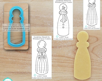 Graduation Tassel Cookie Cutter & Tall Snowman Cookie Cutter Designed by Whisked Away Cutters - *Guideline Sketches to Print Below*