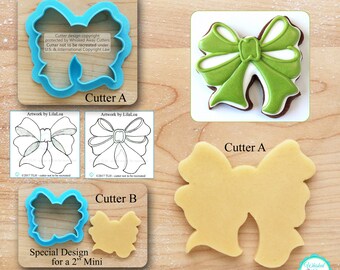 LilaLoa's Bow Cookie Cutter and Fondant Cutter - *Guideline Sketches to Print Below*
