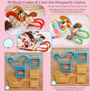 3D Sleigh Cookie Cutters Designed by LilaLoa - Tutorial Link Below