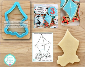 Whimsical Kite Cookie Cutter & Fondant Cutter - **Guideline Sketch To Print Below**