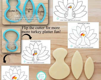 Turkey Platter Cutters  Designed by Callye - Turkey Cutters - Thanksgiving Cutters - *Guideline Sketches to Print Below*