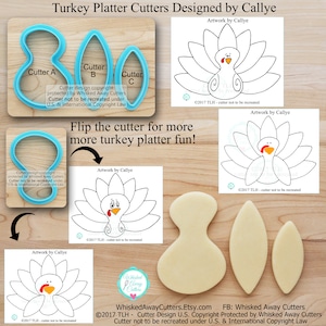 Turkey Platter Cutters  Designed by Callye - Turkey Cutters - Thanksgiving Cutters - *Guideline Sketches to Print Below*