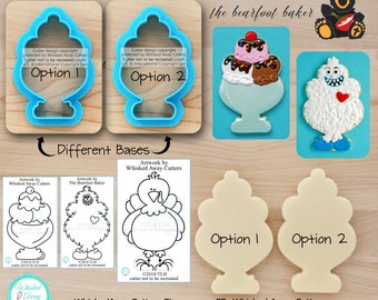 Ice Cream Sundae Cutter, Turkey Cutter, Cookie Jar Cutter, Yeti Cutter & More Designed by The Bearfoot Baker ~ *Sketches to Print Below*