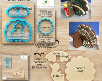 3D Standing Turkey Cutters. 3D Turkey Cutters. Thanksgiving Cutters Designed by The Painted Pastry