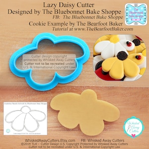 The Lazy Daisy Flower Cookie Cutter - **Guideline Sketch To Print Below**