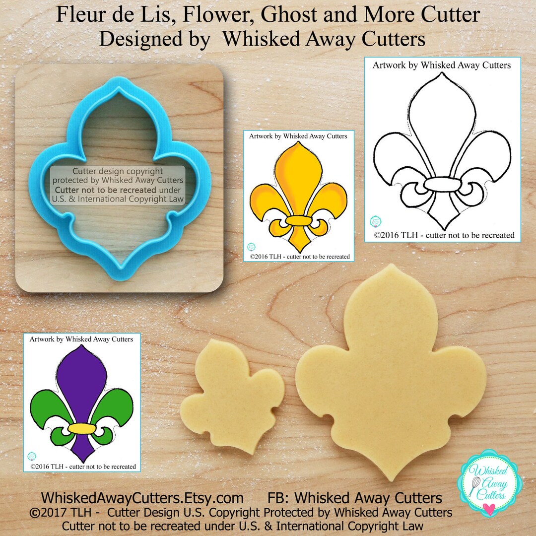Fleur De Lis Cookie Cutter, Flower Cutter & Ghost Cookie Cutter