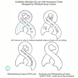 Awareness Ribbon Cookie Cutter and Fondant Cutter - Four Designs ...