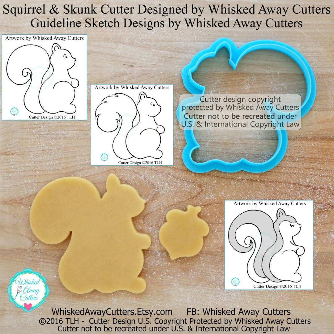 Squirrel and Skunk Cookie Cutter and Fondant Cutter Designed by Whisked