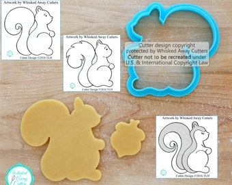 Squirrel and Skunk Cookie Cutter and Fondant Cutter Designed by Whisked Away Cutters - **Guideline Sketches to Print Below**