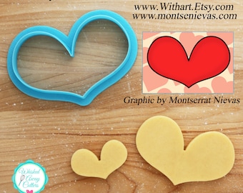 Happy Heart Cookie Cutter and Fondant Cutter by Artist Montserrat Nievas
