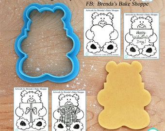 Teddy Bear Cookie Cutter and Fondant Cutter Designed by Brenda's Bake Shoppe - **Guideline Sketches to Print Below**