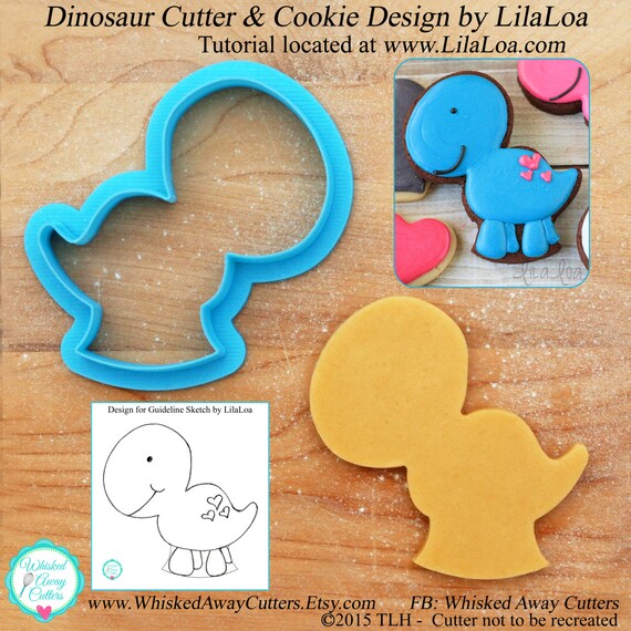 Lilaloa's Dinosaur Cookie Cutter & Fondant Cutter guideline Sketch