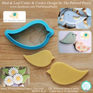 Bird and Leaf Cookie Cutter & Fondant Cutter by The Painted Pastry