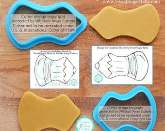 Whimsical Pencil Cookie Cutters Created with Sweet Sugar Belle - Tutorial Link Below - **Outline Guideline Sketches to Print Below**