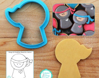 LilaLoa's Ninja Cookie Cutter & Fondant Cutter - **Guideline Sketch to Print Below Plus Tutorial Link**