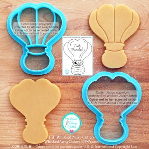 Hot Air Balloon Cookie Cutter Fondant Cutter - **Guideline Sketch To Print Below**