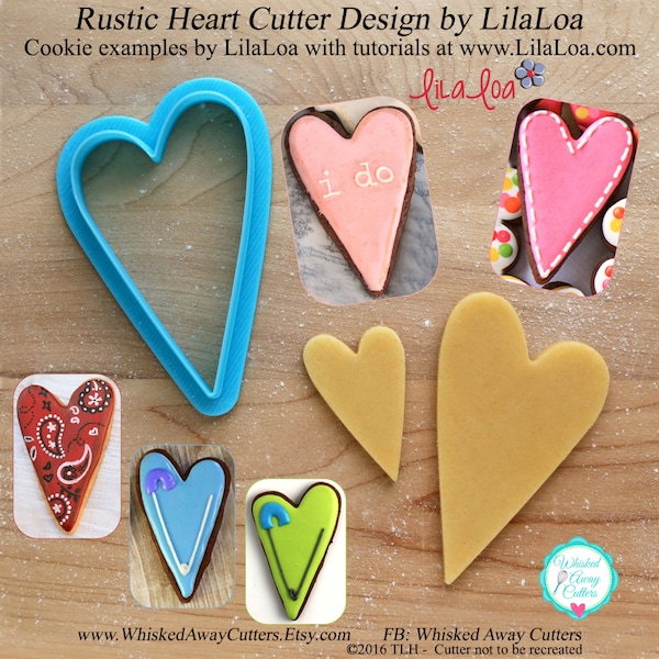 Rustic Heart Cookie Cutter and Fondant Cutter Designed by LilaLoa