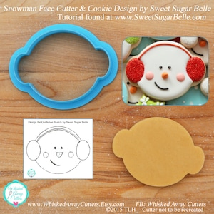 Snowman Face Cookie Cutter and Fondant Cutter by Sweet Sugar Belle