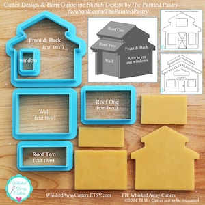 3D Barn, House, Bakery, Schoolhouse, Church & Gingerbread House Cookie Cutter and Fondant Cutter - Full Instructions Coming