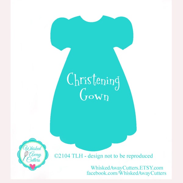 Christening Gown Cookie Cutter Baptism Cookie Cutter Dress Cookie Cutter Fondant Cutter Designed by Whisked Away Cutters