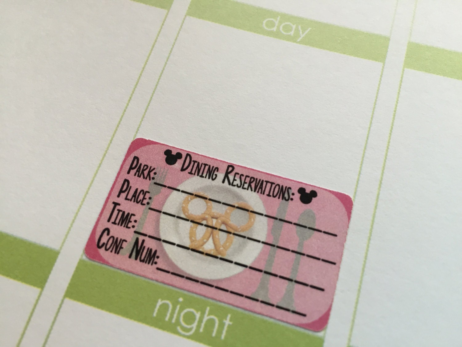 Disney Inspired Dining Reservation Tracking Planner Stickers Etsy