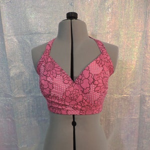 1950s Style Bra Halter Crop Top 30.5&quot; Bust