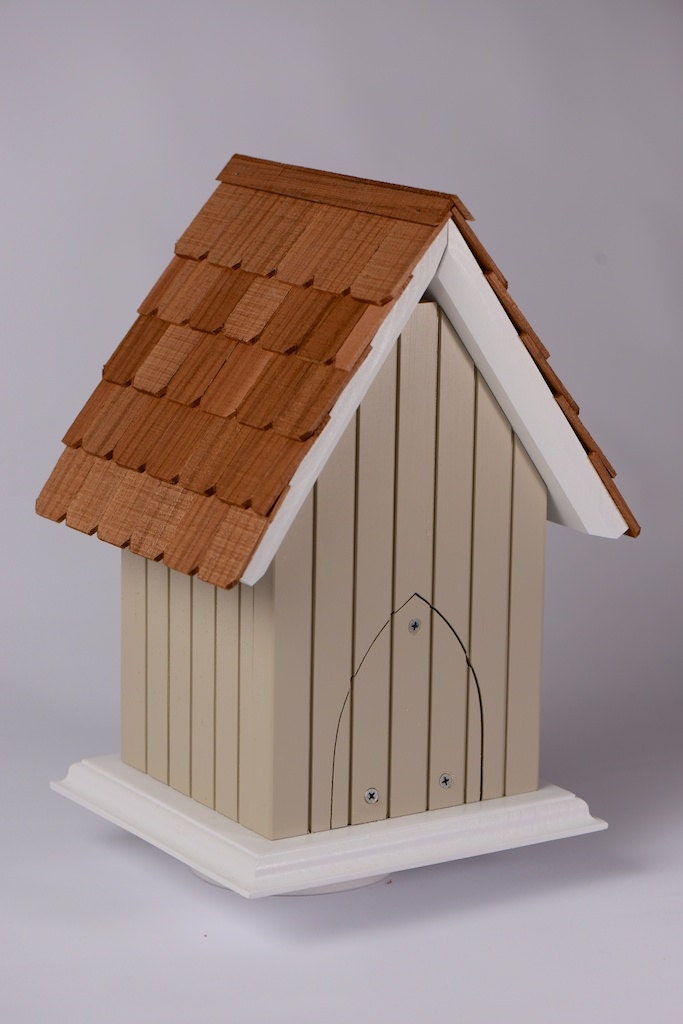 Hand Crafted Solid Wood Birdhouse With Cedar Shingles Cape Etsy