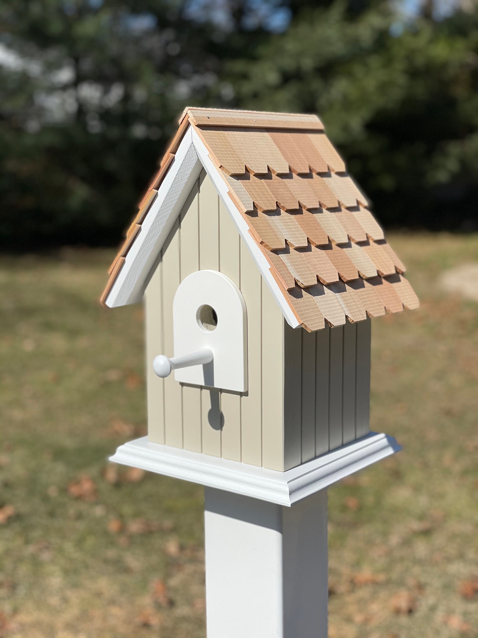 Hand crafted solid wood birdhouse with cedar shingles Cape Etsy