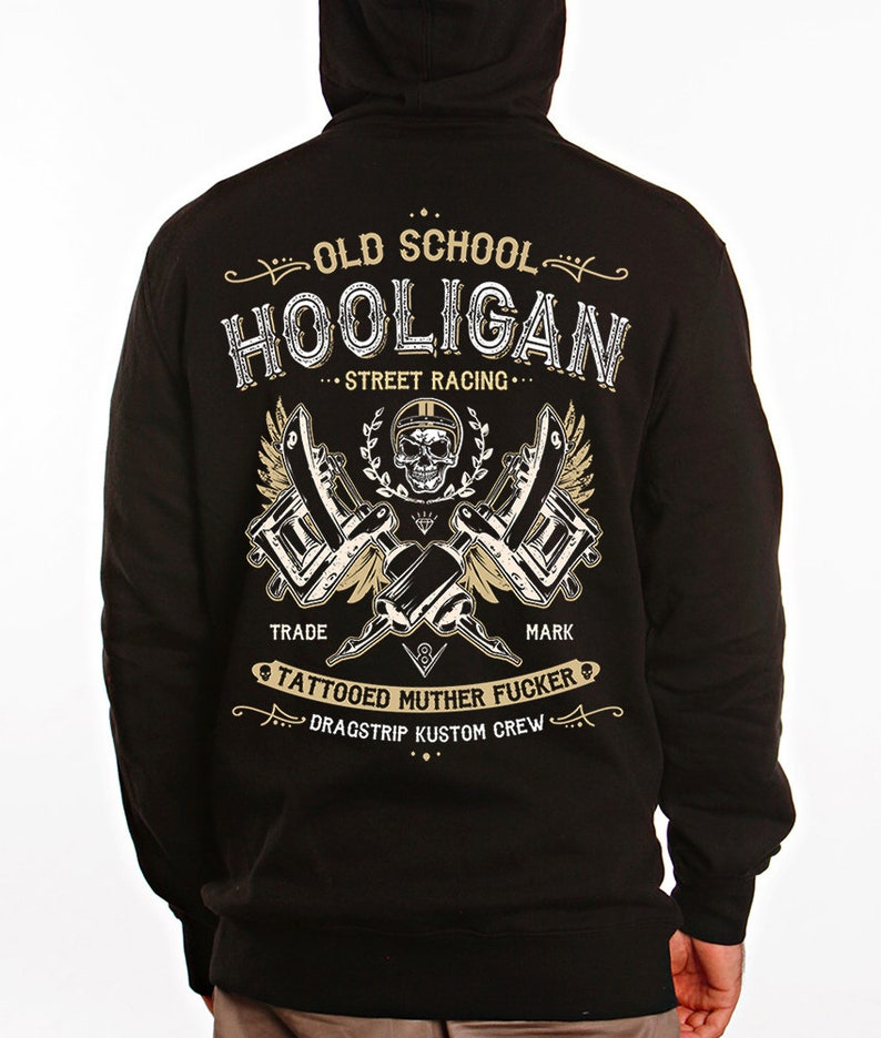 Dragstrip Clothing Mens Hooligan Life Hooded Top image 1