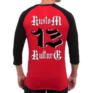 Dragstrip Clothing Americana Baseball top Red/Black Kustom Kulture