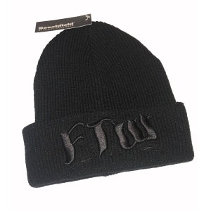 FTW hallucinogenic black/black embroidery beanie hat