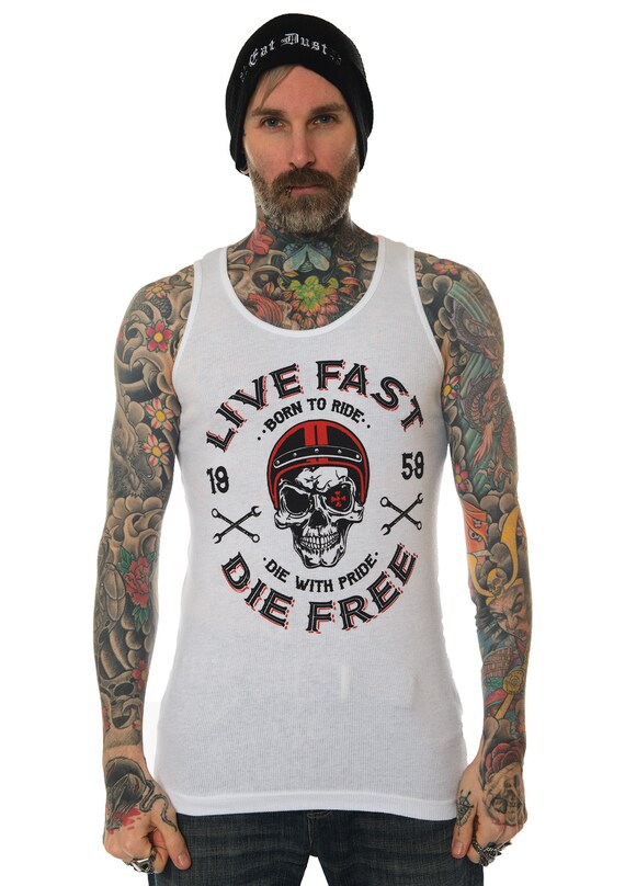 Dragstrip Clothing Live Fast Die Free White Wife Beater - Etsy Dragstrip Clothing Live Fast Die Free White Wife Beater - Etsy