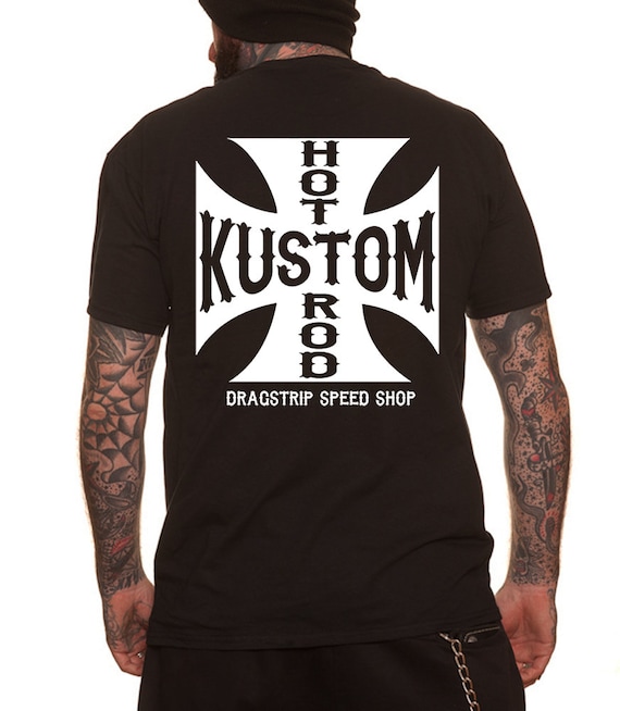Dragstrip Clothing FTW Iron Cross White Men Biker Hot Rod Greaser T`shirt Dragstrip Clothing FTW Iron Cross White Men Biker Hot Rod Greaser T`shirt