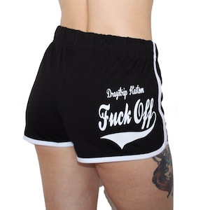 Womens Collage black Retro shorts with attitude