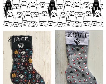 Christmas home decor Personalized Christmas Stocking Decorative Stocking embroidered stocking Star Wars Stocking R2D2 Stocking