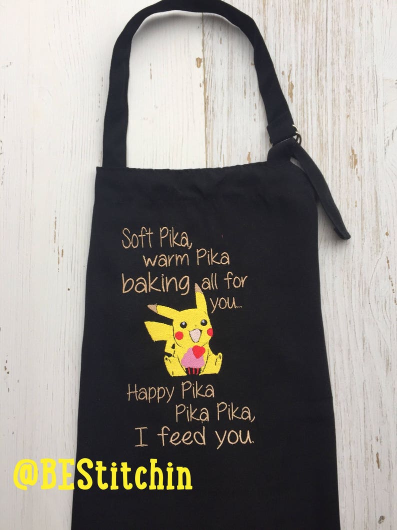 Apron Pikachu Apron Embroidered apron Customization avaliable