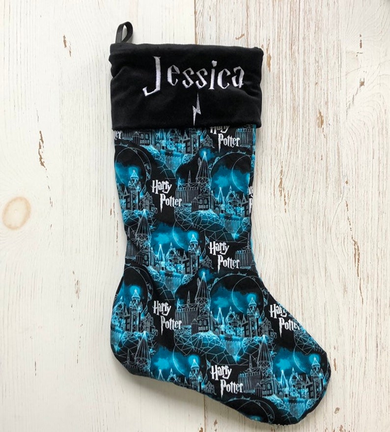 Personalized Christmas Stocking Decorative Stocking embroidered stocking Harry Potter Stocking Christmas home decor