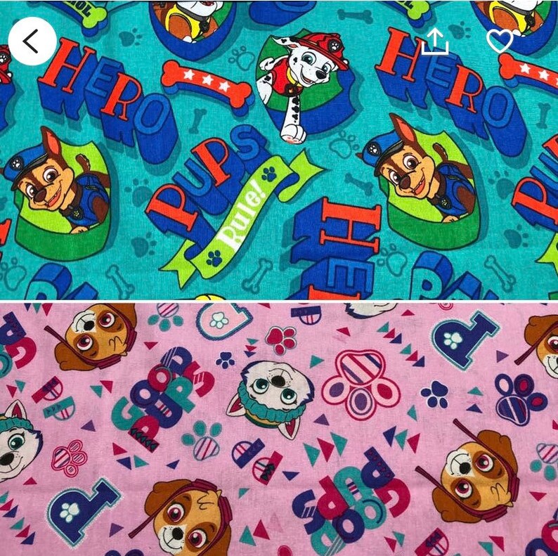 1/2 Yard Paw Patrol Fabric / Fabric by the Yard Etsy