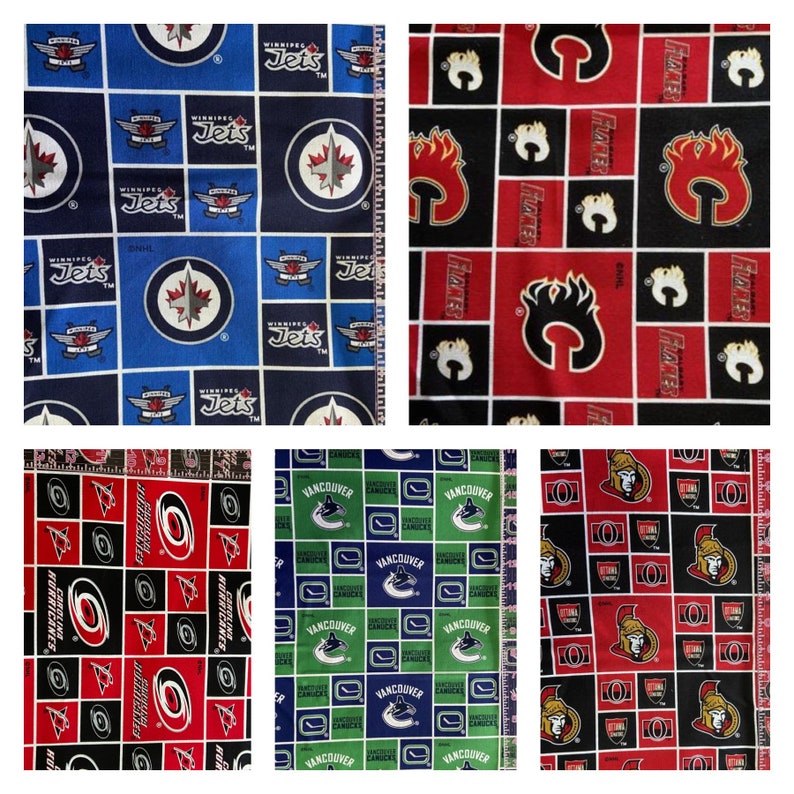 1/2 Yard NHL Fabric Cotton / Vancouver Canuks Fabric / Ottawa Etsy