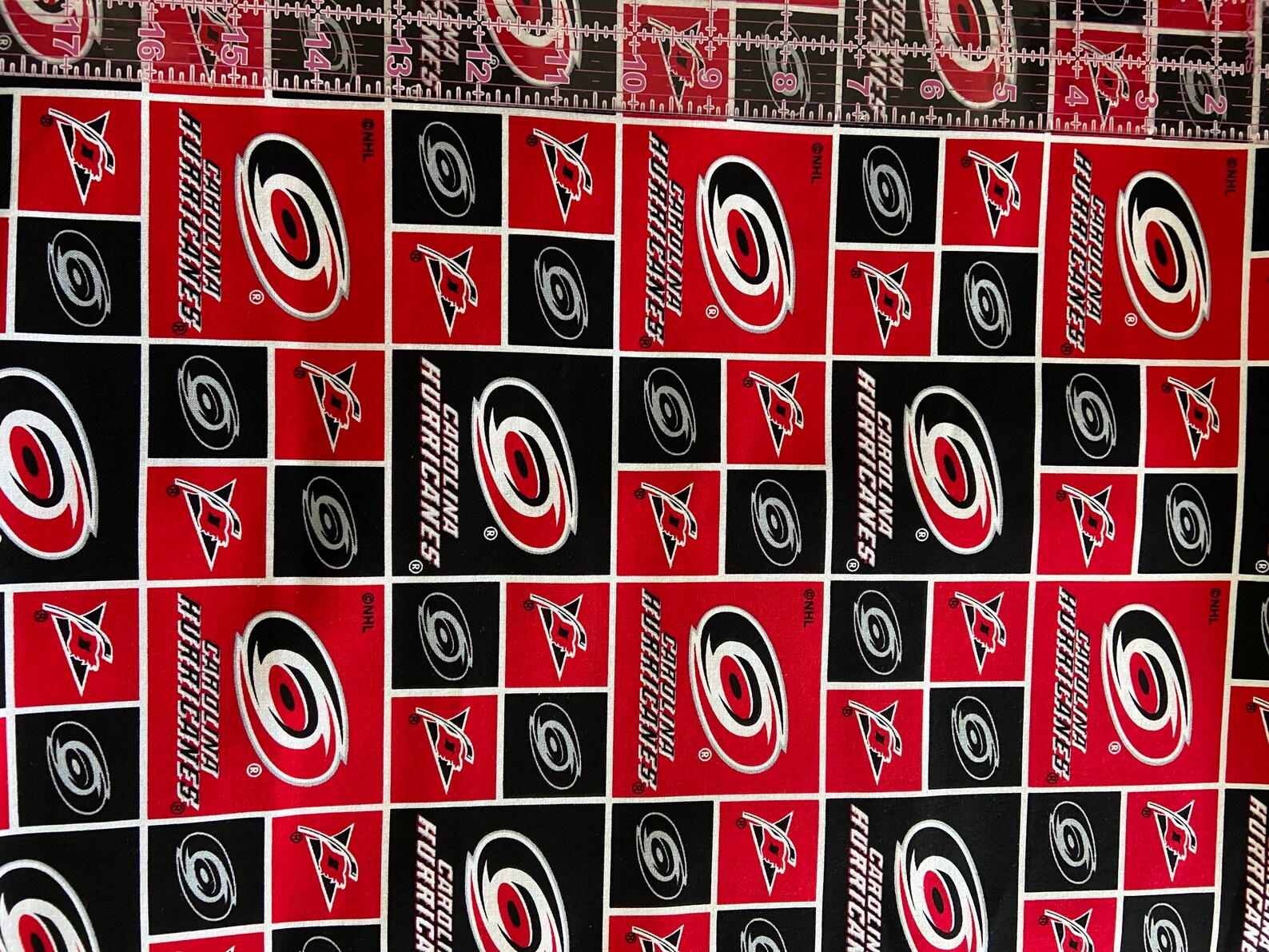 1/2 Yard NHL Fabric Cotton / Vancouver Canuks / Calgary Flames Etsy