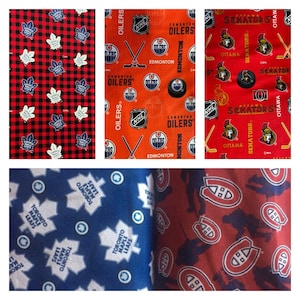 1/2 Yard NHL Fabric Flannel / Toronto Maple Leafs Fabric / Montreal Canadiens Fabric / Fabric By The Yard image 1