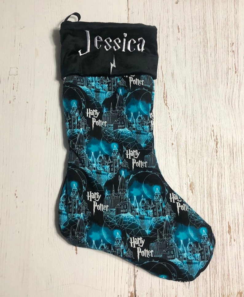 Personalized Christmas Stocking Decorative Stocking embroidered stocking Harry Potter Stocking Christmas home decor