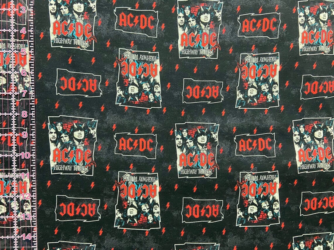 1/2 Yard The Who Band Fabric / ACDC Cotton Fabric / Fabric By Etsy