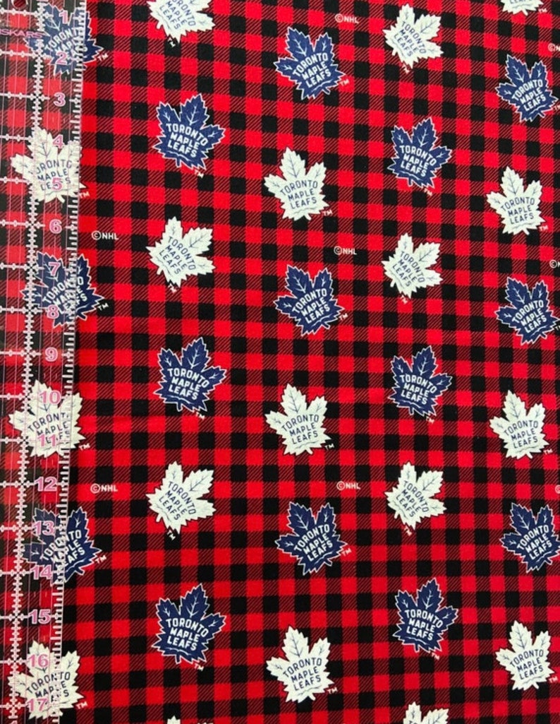 1/2 Yard NHL Fabric Flannel / Toronto Maple Leafs Fabric / Montreal Canadiens Fabric / Fabric By The Yard image 3