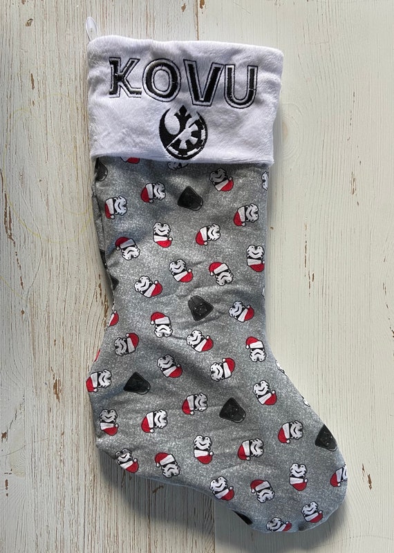 Christmas home decor Personalized Christmas Stocking Decorative Stocking embroidered stocking Star Wars Stocking R2D2 Stocking