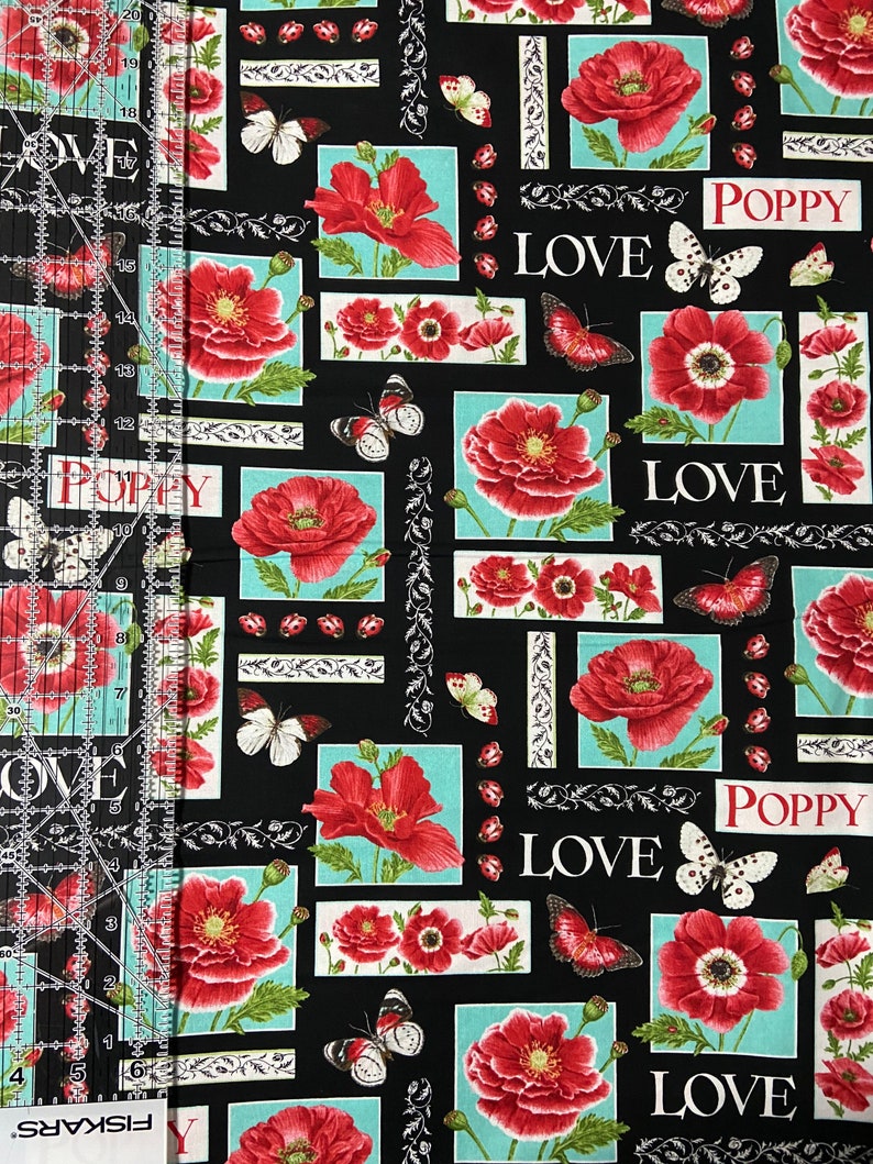 remembrance poppy fabric