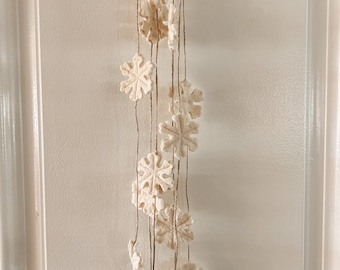 Handmade Snowflake Garland - 6ft Winter Holiday Decor