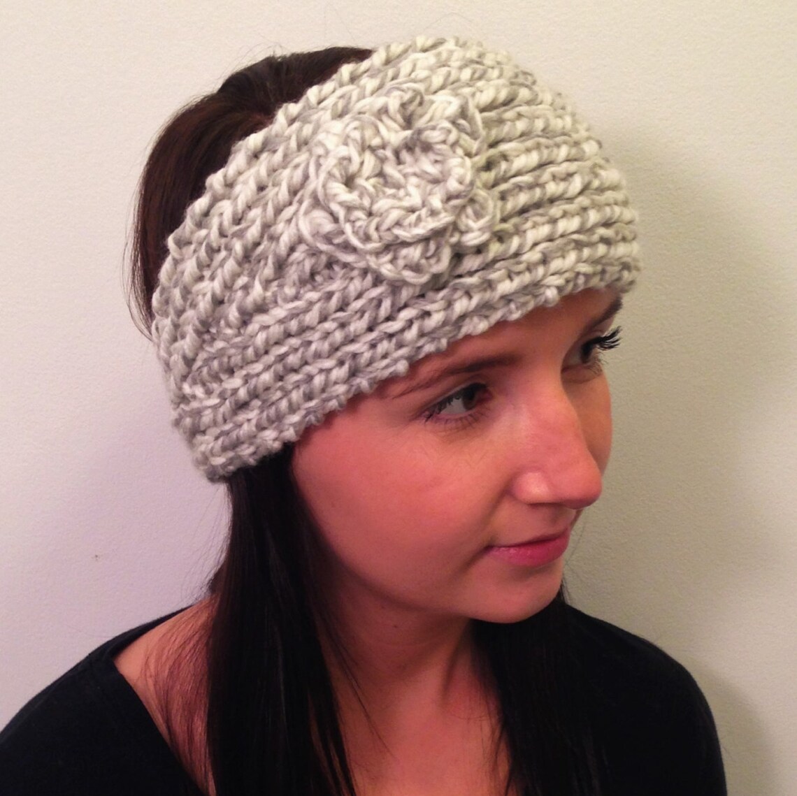 Knit, Fleece-lined Headband With Flower - Etsy