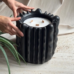 FORMA statement coconut wax unscented candle | extra large luxury candle | handmade concrete decor object | coconut wax | wabi sabi