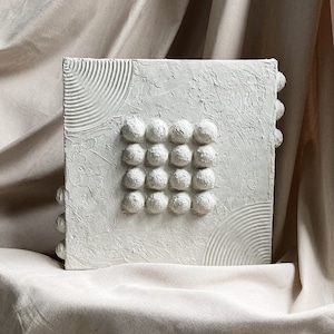 3D abstract plaster wall art | fluted | 3d wall art | plaster art | plaster paint | plaster canvas art | arch decor | midcentury modern